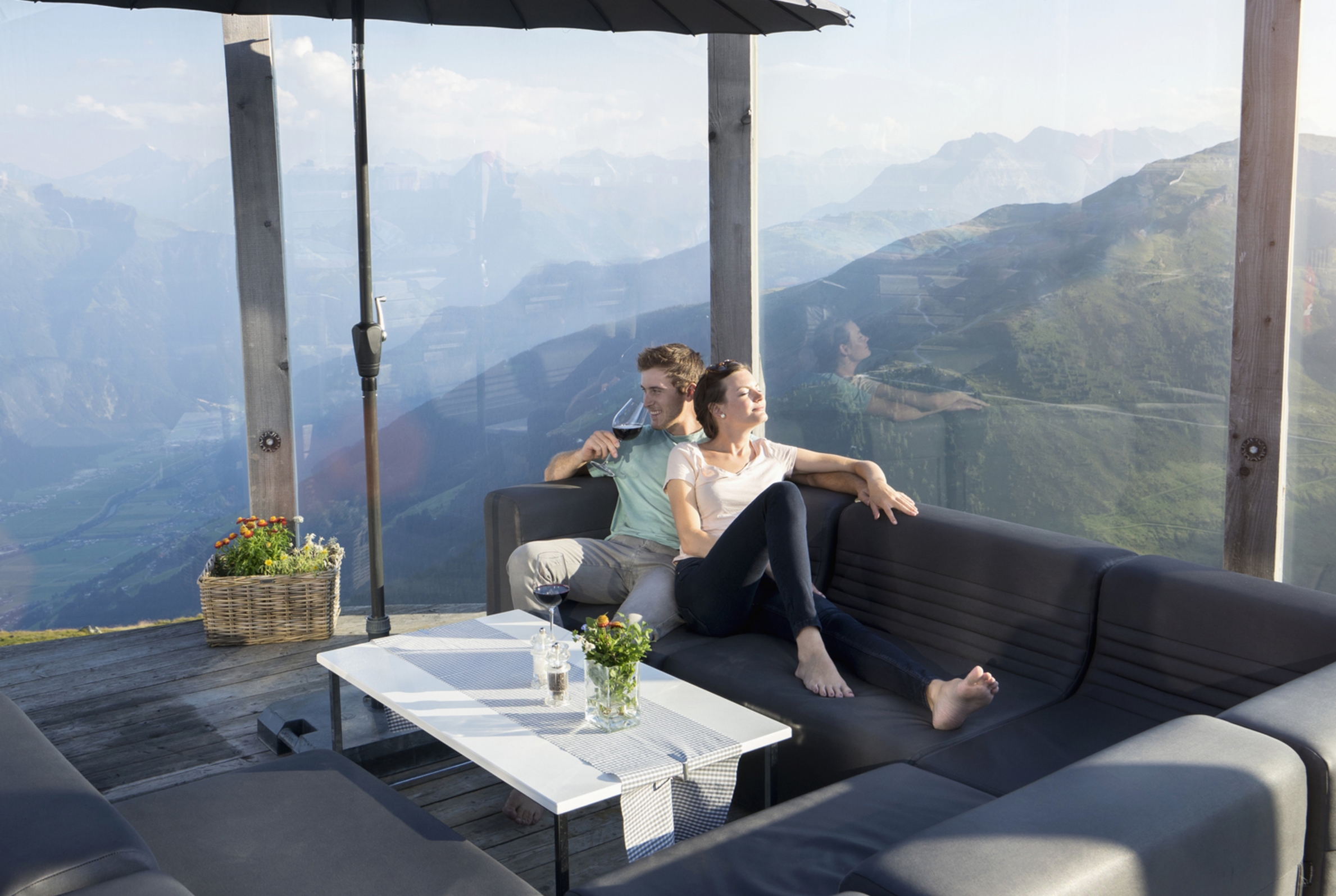 Paire sur le pont d'observation