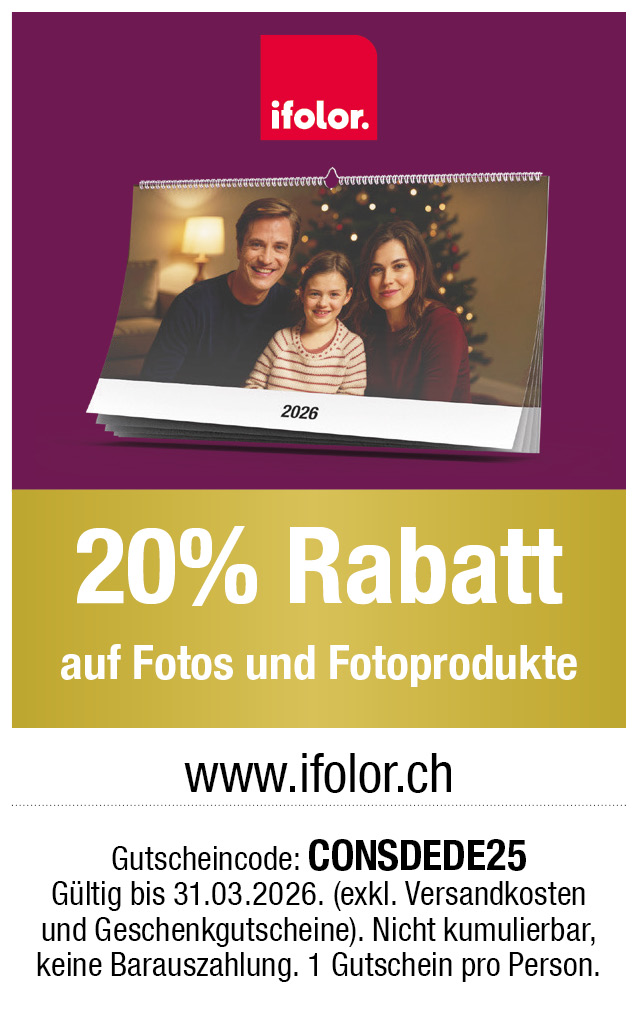 Gutschein: Profitieren Sie von 20% Rabatt auf Fotos und Fotoprodukte bei ifolor.ch