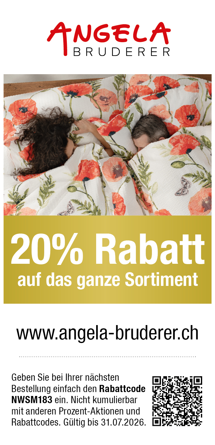 Gutschein: 20% Rabatt auf das ganze Sortiment bei angela-bruderer.ch