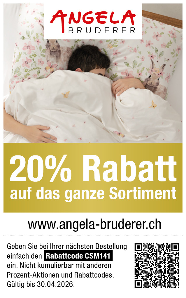 Gutschein: 20% Rabatt auf das ganze Sortiment bei angela-bruderer.ch