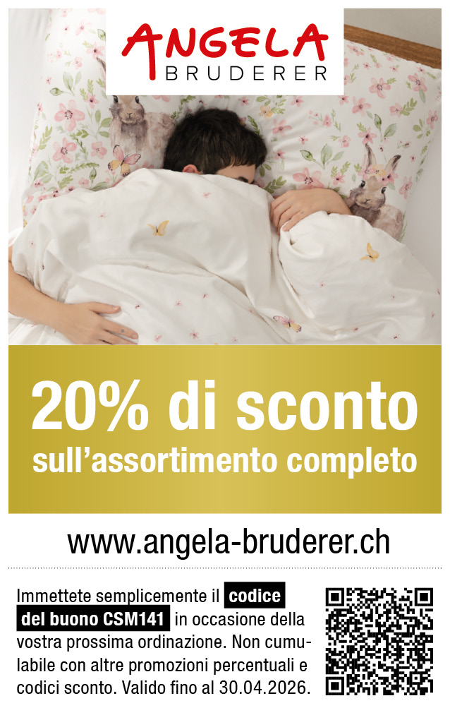 Buono: 20% di sconto sull’assortimento completo. da Angela Bruderer