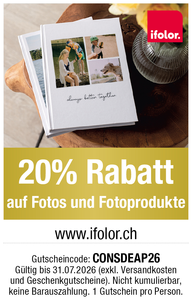 Gutschein: Profitieren Sie von 20% Rabatt auf Fotos und Fotoprodukte bei ifolor.ch