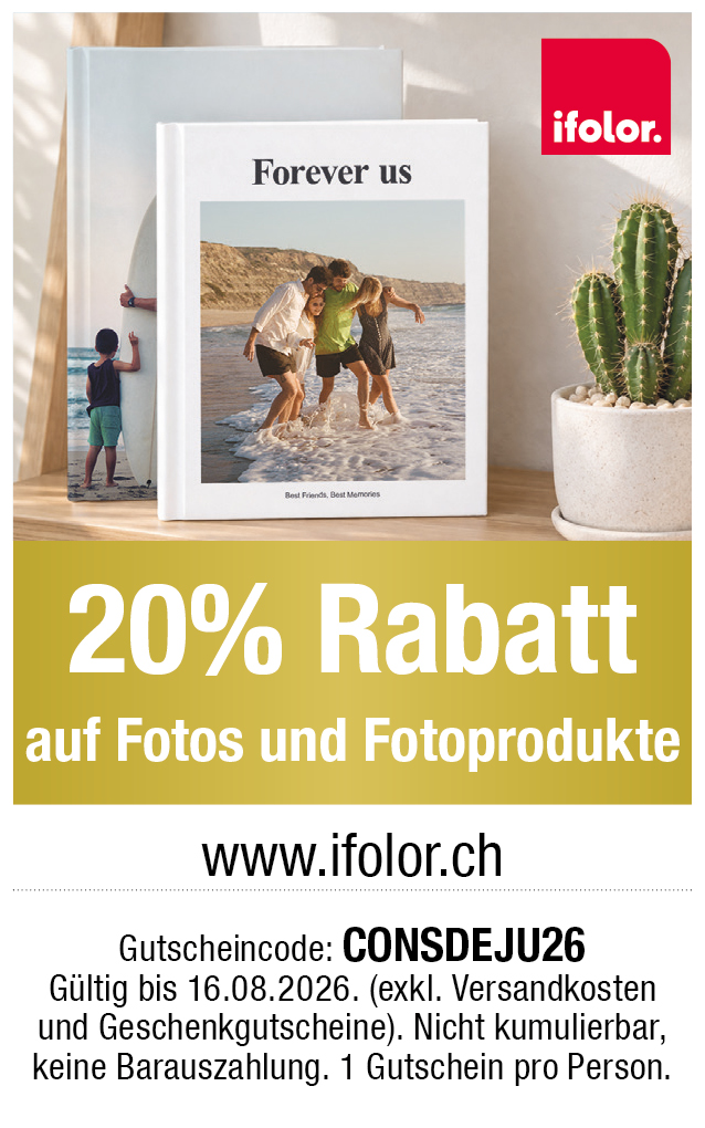 Gutschein: Profitieren Sie von 20% Rabatt auf Fotos und Fotoprodukte bei ifolor.ch