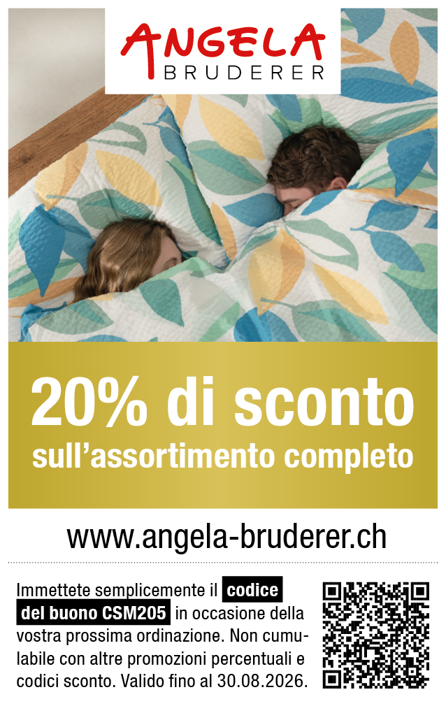Buono: 20% di sconto sull’assortimento completo. da Angela Bruderer