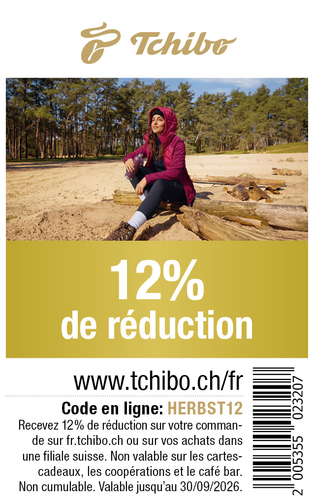Bon: 12% de réduction sur votre commande sur tchibo.ch