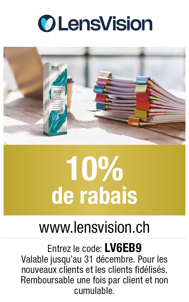 Bon: 10% de rabais chez lensvision.ch