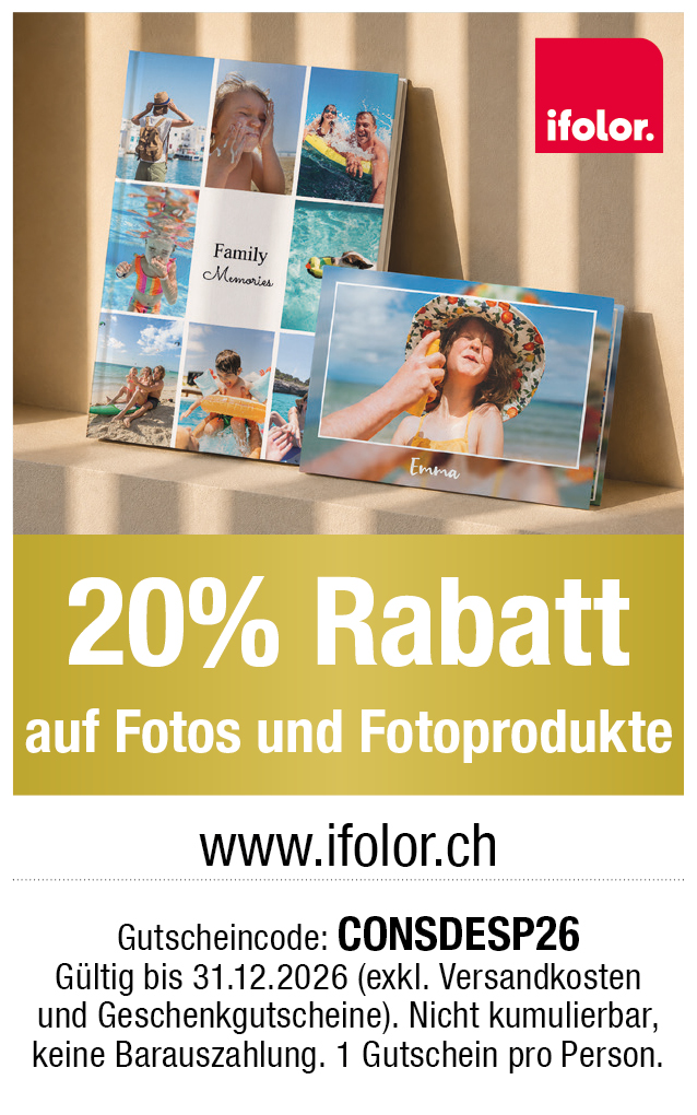 Gutschein: Profitieren Sie von 20% Rabatt auf Fotos und Fotoprodukte bei ifolor.ch