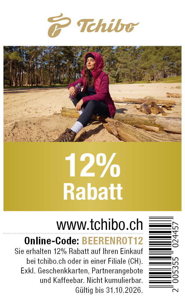 Gutschein: Sie erhalten 12% Rabatt auf Ihren Einkauf bei tchibo.ch