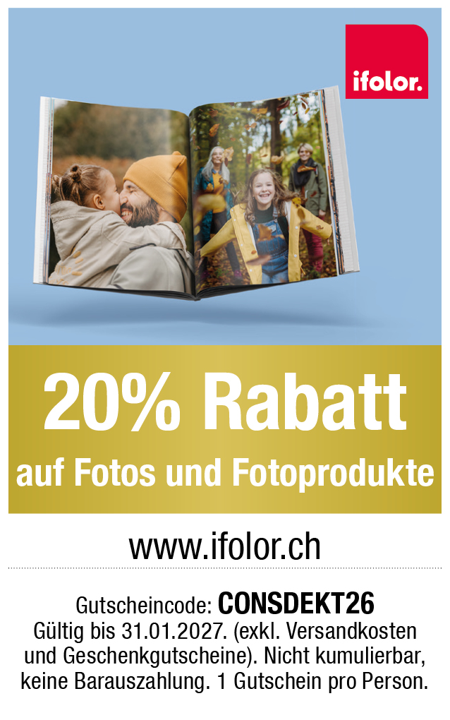 Gutschein: Profitieren Sie von 20% Rabatt auf Fotos und Fotoprodukte bei ifolor.ch